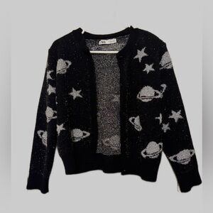 Zara Black and Silver Knit Cardigan